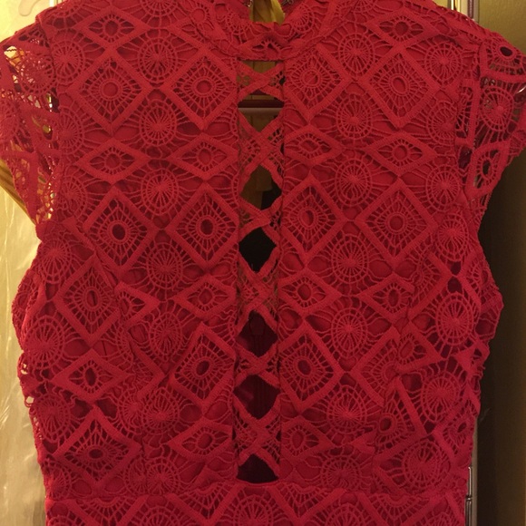 Lace crochet knee length dress