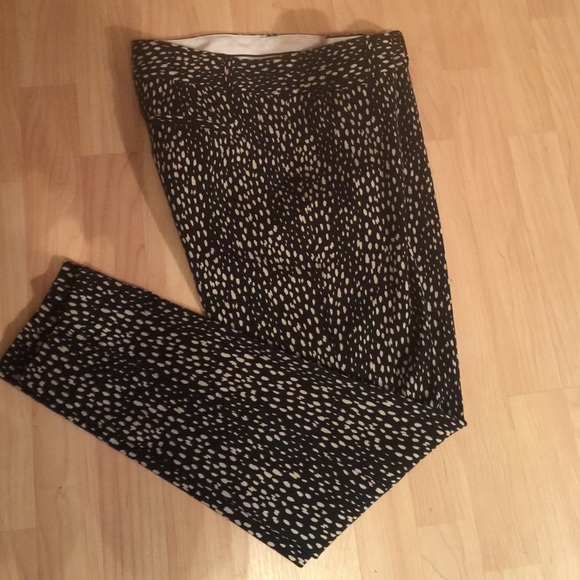 Banana Republic Black Patterned Skinny Sloan Pants