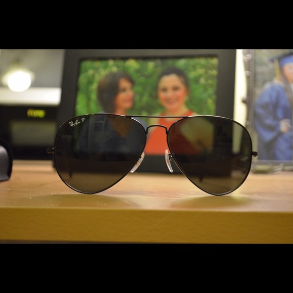 Ray-Ban Accessories - Black Polarized Aviator Ray Bans