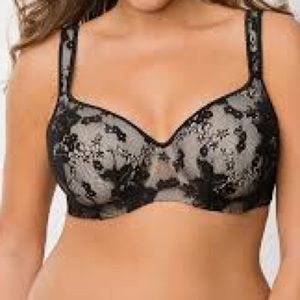 Lane Bryant Cacique Black Lace Balconette Bra