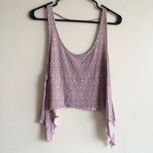 Pink/Blue Navajo print crop top