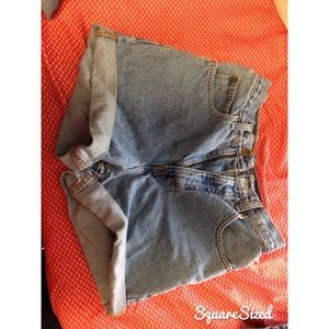 High waisted denim shorts