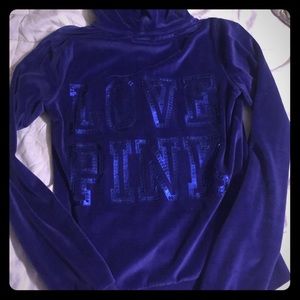 Love pink zip up hoodie