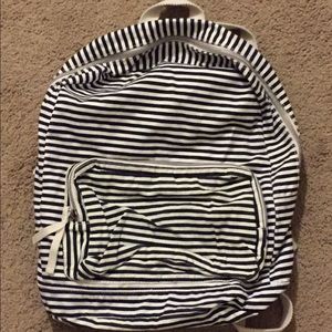 Black and white striped backpack