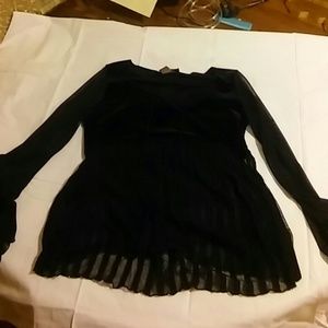 Velvet sheet sleeve blouse