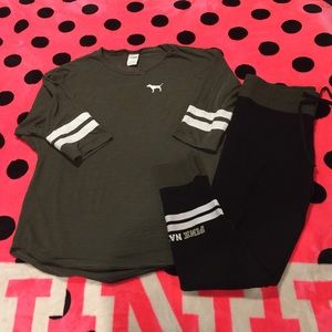 PINK campus tee & leggings