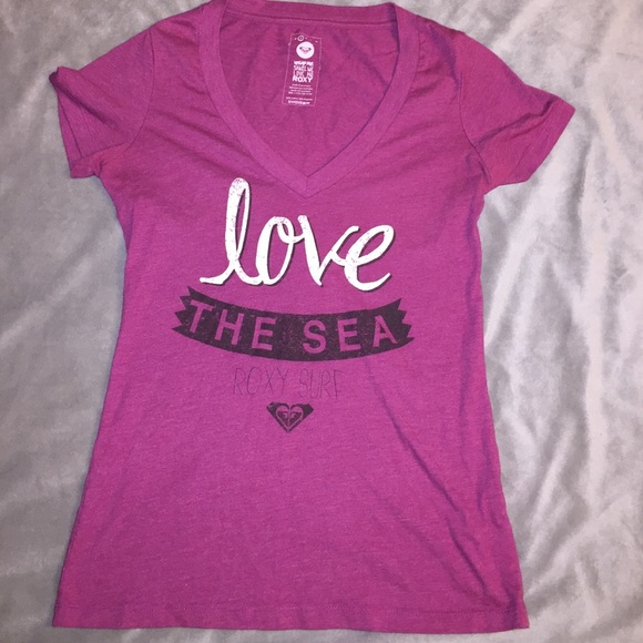 🌸 Purple Roxy V-Neck Tee