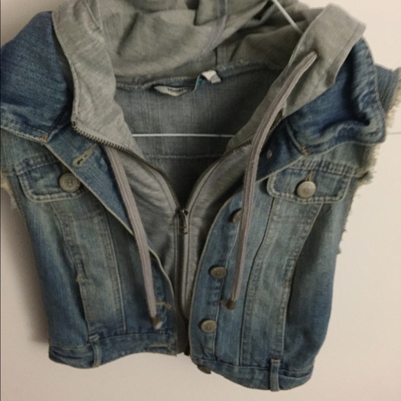 Blue and gray Jean jacket/vest
