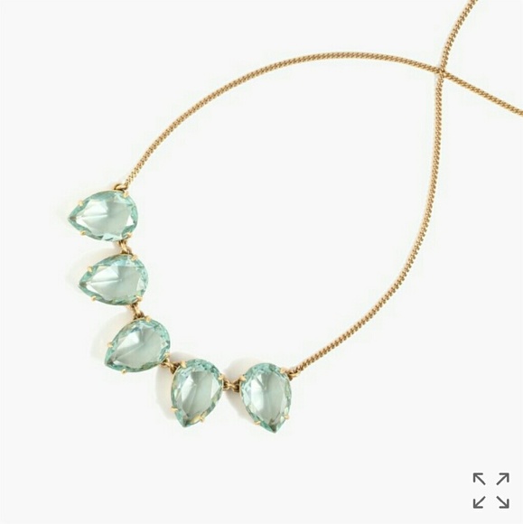 J. Crew Jewelry - J. Crew Misty Green Teardrop Crystal Necklace J. Crew Jewelry - J. Crew Misty Green Teardrop Crystal Necklace