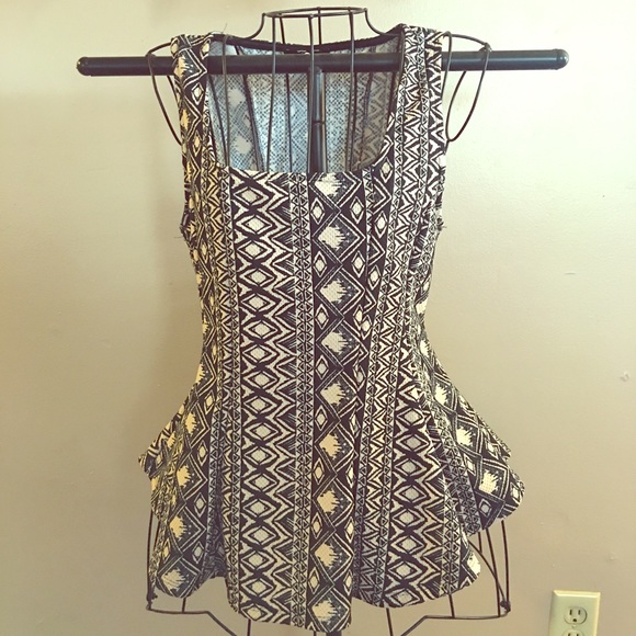 Tribal Print Peplum Tank