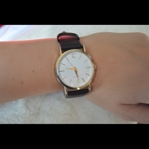 Charming Charlie's leather and gold watch
