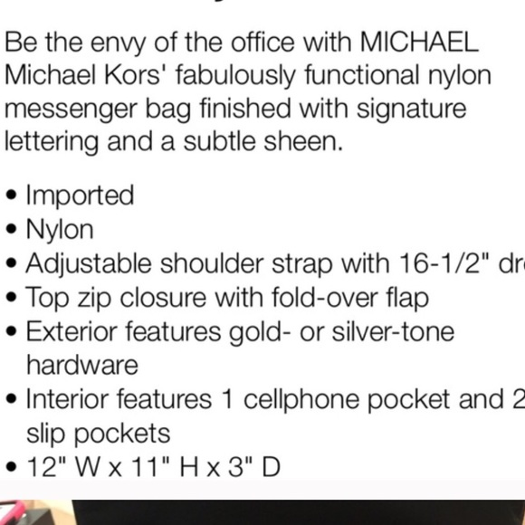 Authentic Micheal kors nylon messenger bag - Picture 4 of 4