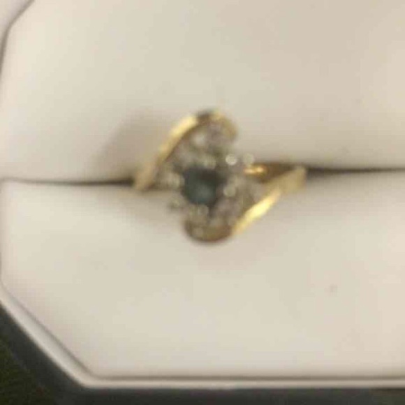 14K Gold Sapphire and Diamond Ring