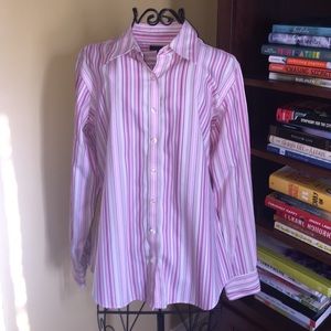 Pink Striped Button Up Blouse