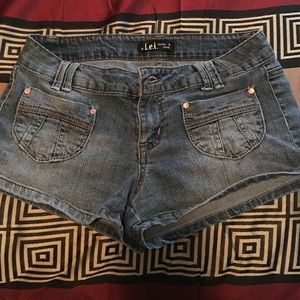 Blue jeaned short shorts by L.e.i.