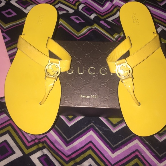 yellow gucci sandals