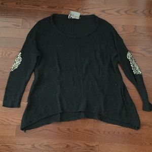 LF Sweater with Sequin Elbow Patches