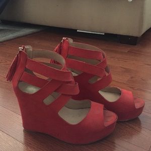 Dolce Vita Red Wedges with Tassels