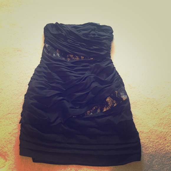 Express black strapless dress