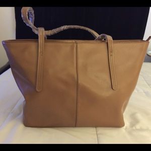 Massi Capri Leather Tote bag - Cafe color