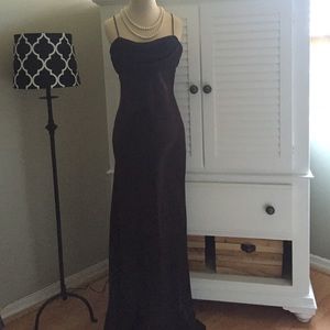 Betsy & Adam chocolate long gown