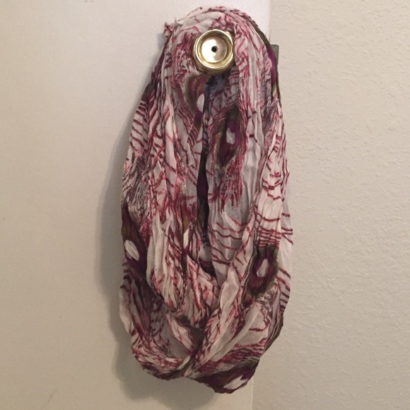 Peacock print infinity scarf