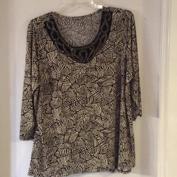 Embellished neck top