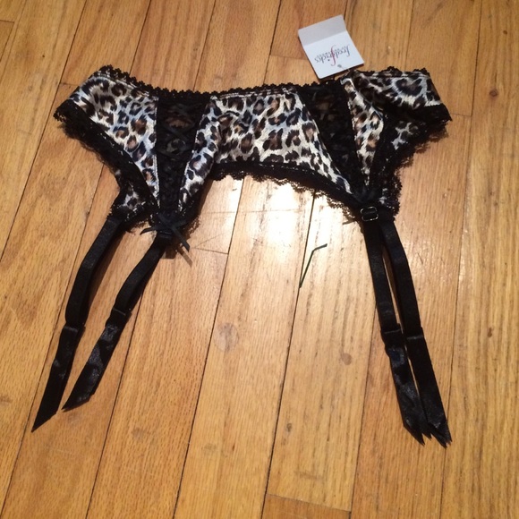 leopard print garter belt