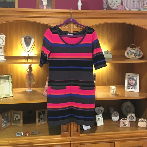 Striped lightweight sweater dress