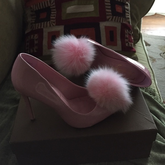 Pink Pom Pom heels