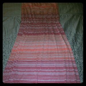 GAP Striped, strapless maxi dress
