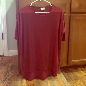 Lularoe Irma Tunic in solid maroon XS