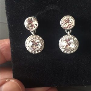 Givenchy sliver-tone crystal drop earring