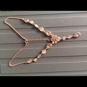 Givenchy rose gold-tone crystal pear Y necklace