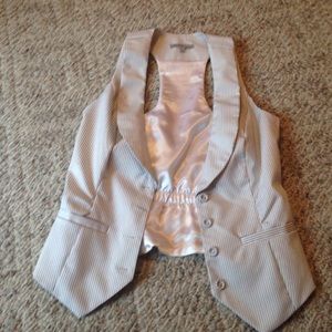 Blazer vest, black and white stripe