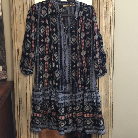 Euc holding horses blue moon tunic dress small p