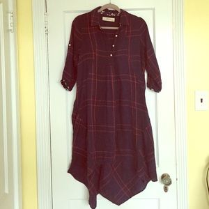 Anthrpologie plaid flannel dress