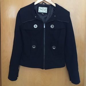 Worn Once! Black Zip Up Coat