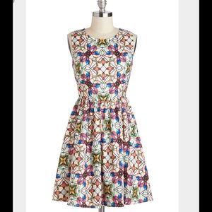 🎉Host Pick🎉Fervour "Stained Glass" Silk Dress