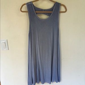 Baby blue dress with an open back NWOT