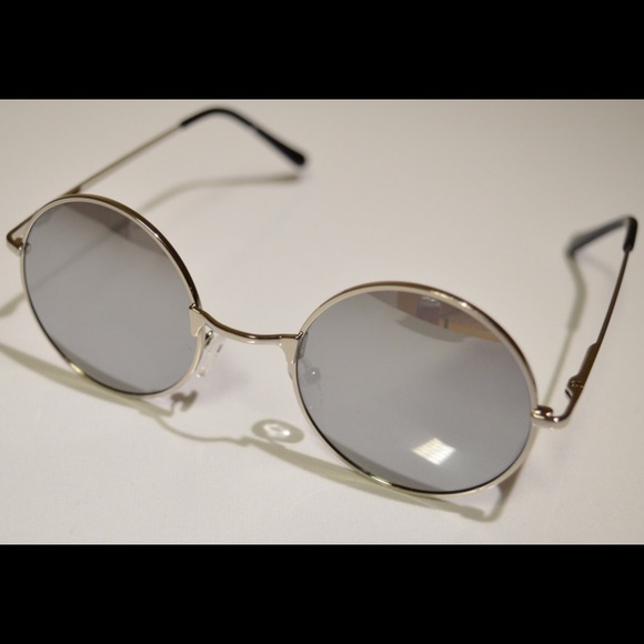 UNISEX HIPSTER CIRCULAR SILVER FRAME SUNGLASSES main image 4