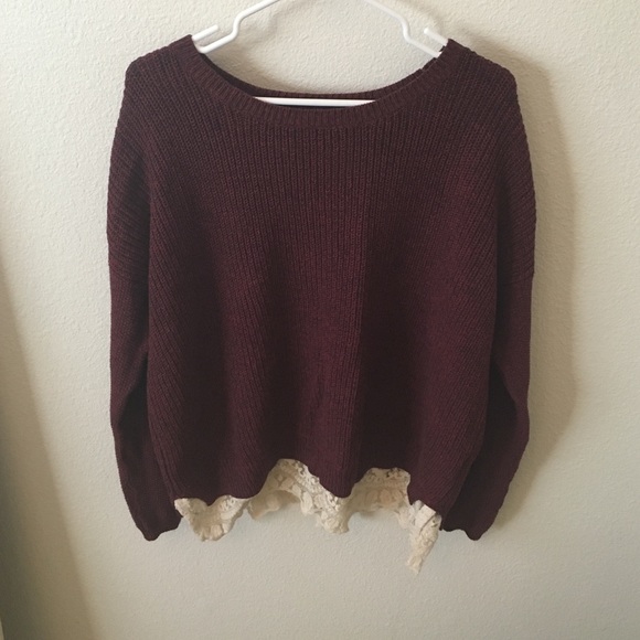 Urban outfitters sweater with lace detail