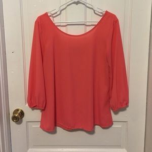 NWOT Chiffon Coral Shirt!