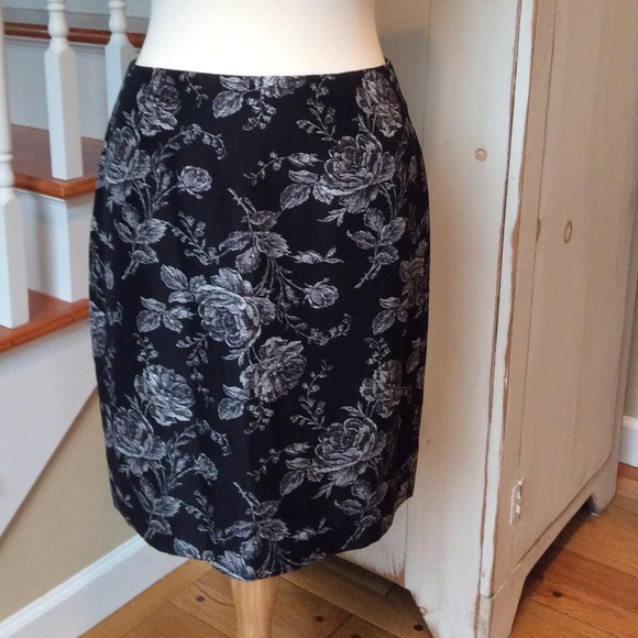 Ann Taylor Floral Silk Skirt