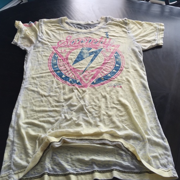 SOCIETY Yellow tee shirt size L