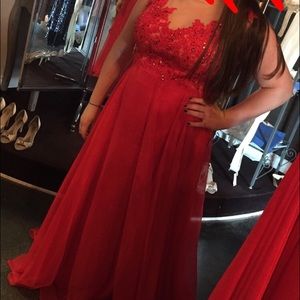 A long red prom dress