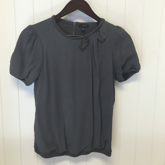 Ann Taylor chiffon zipper blouse