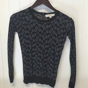 Ann Taylor loft sheer long sleeve blouse