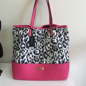 Dolce Vita pink leopard tote bag
