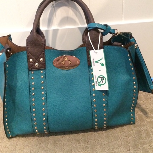 Turquoise vegan and lead free bag